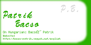 patrik bacso business card